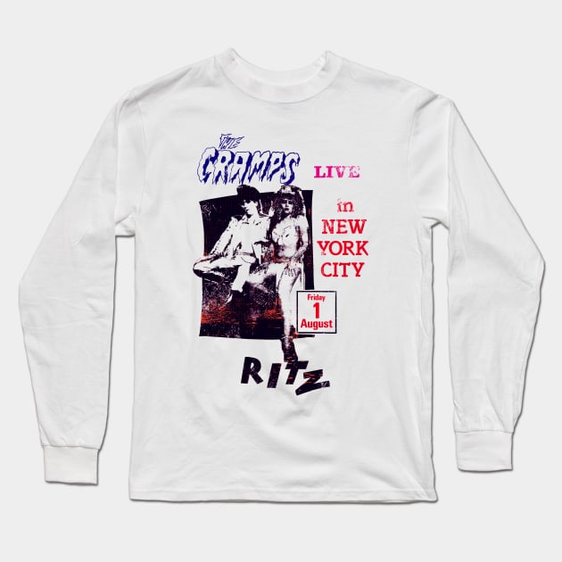 The Cramps Live in New York Long Sleeve T-Shirt by HAPPY TRIP PRESS